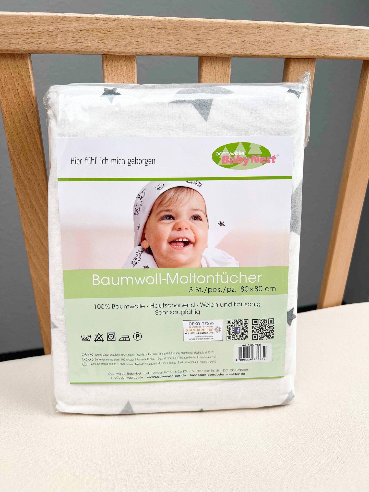 Molton cloths stripes pack of 3