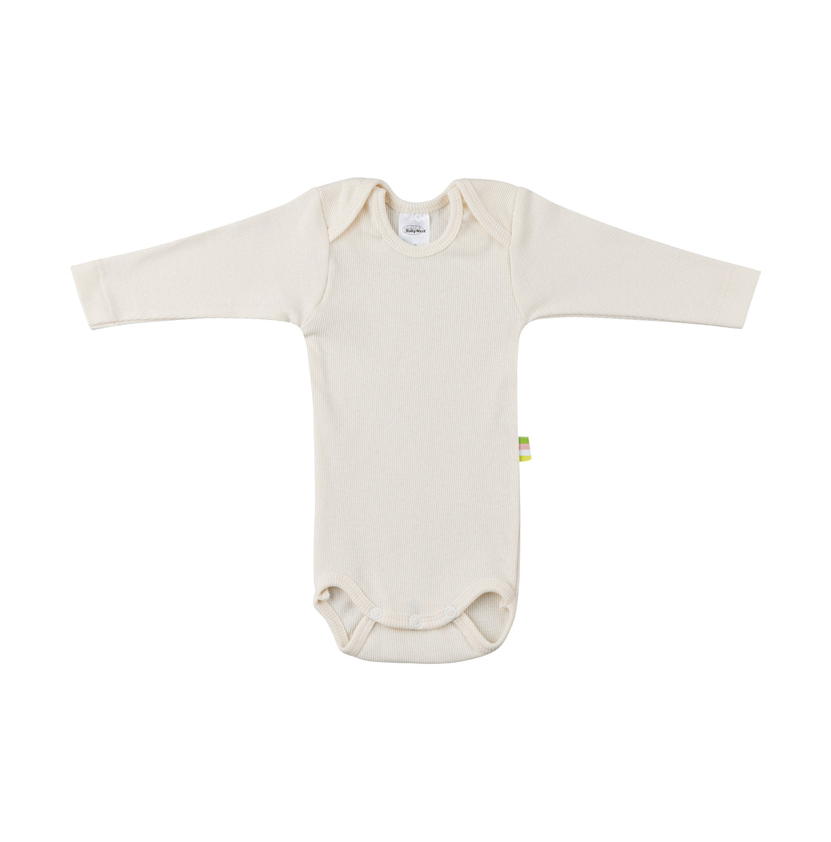 Organic Cotton Baby Body Langarm in Farbe vanilla mit Bio Baumwolle 100%