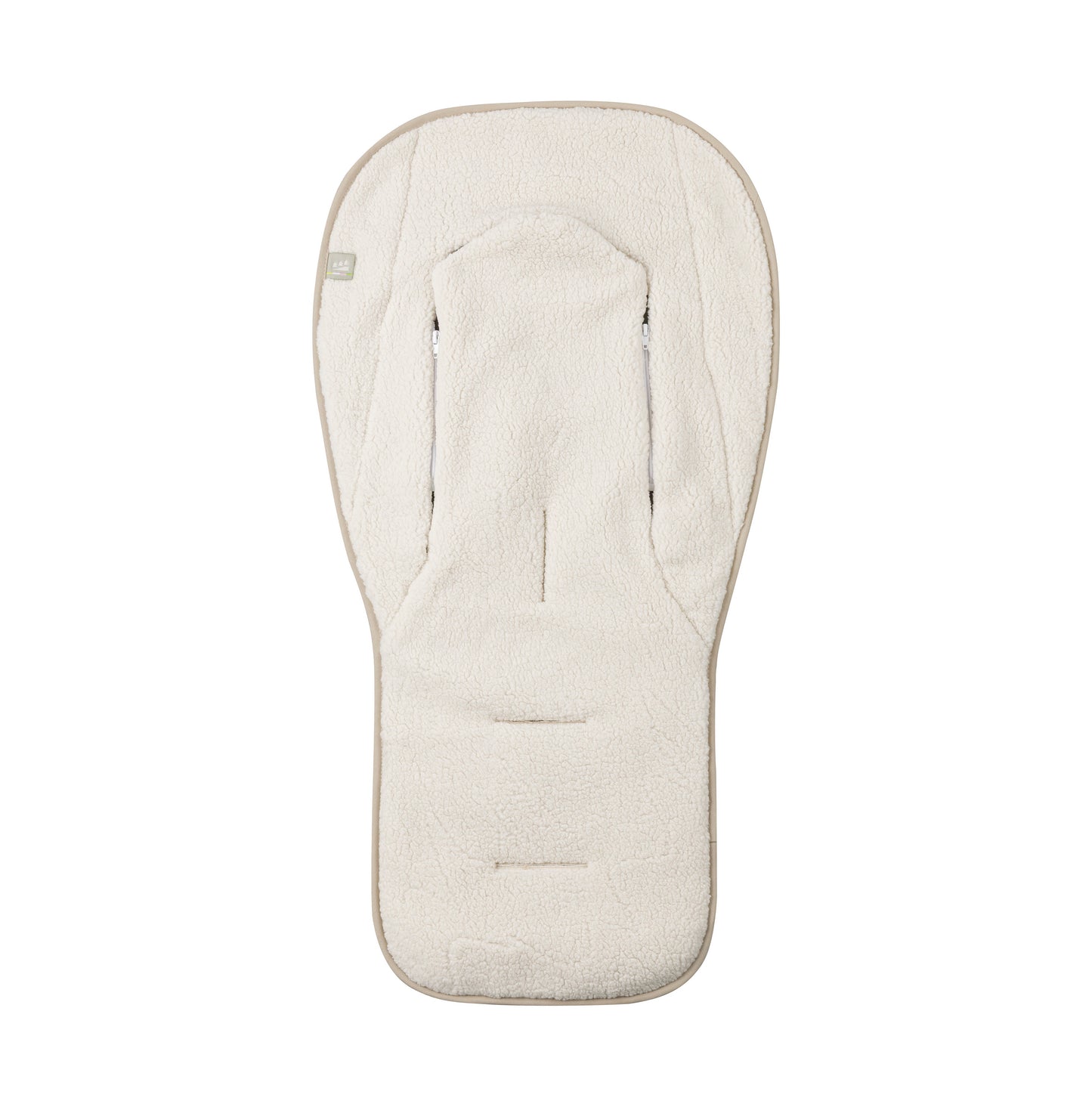 Kinderwagenauflage in Farbe ivory für das ganze Jahr.