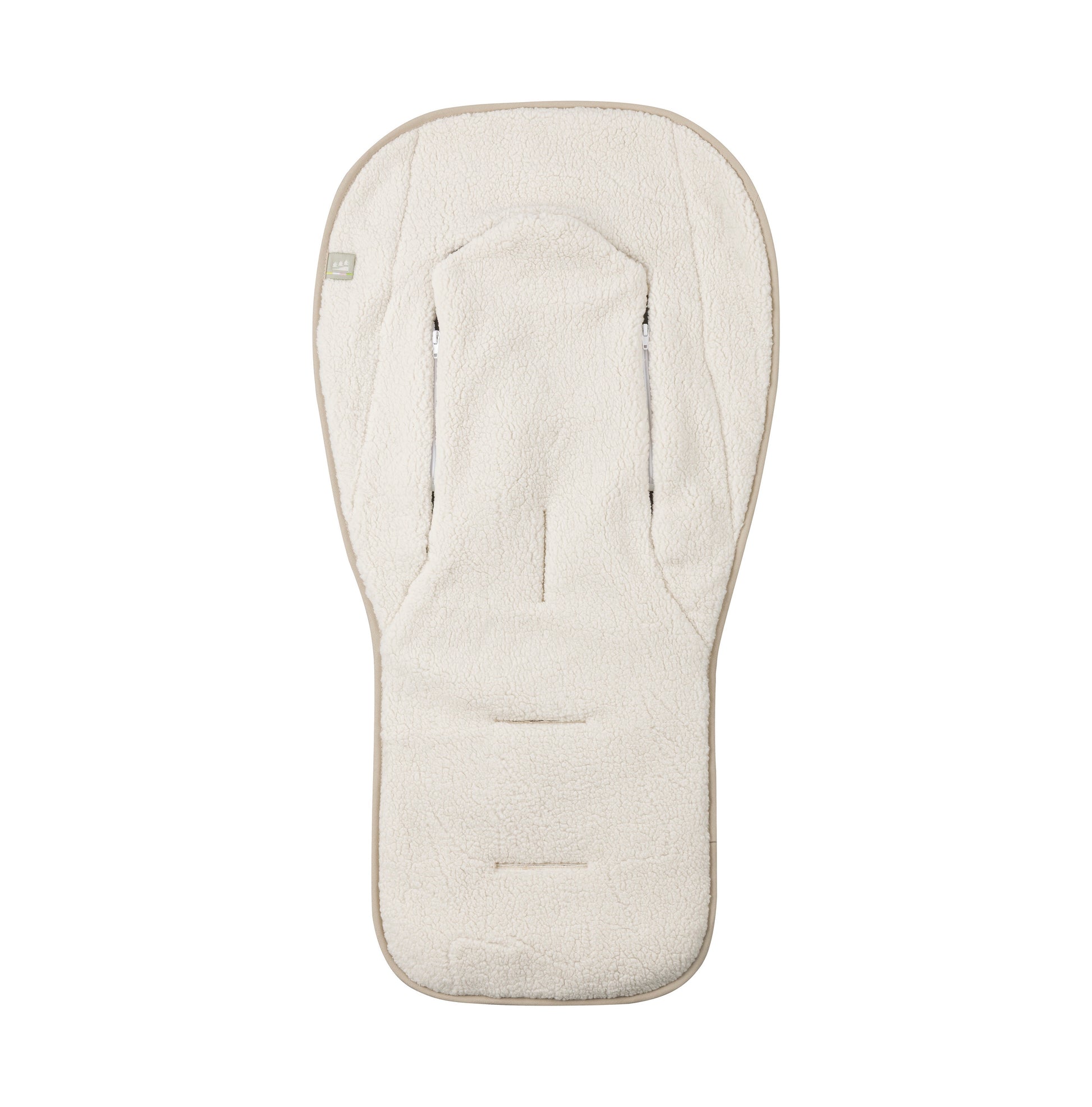Kinderwagenauflage in Farbe ivory für das ganze Jahr.