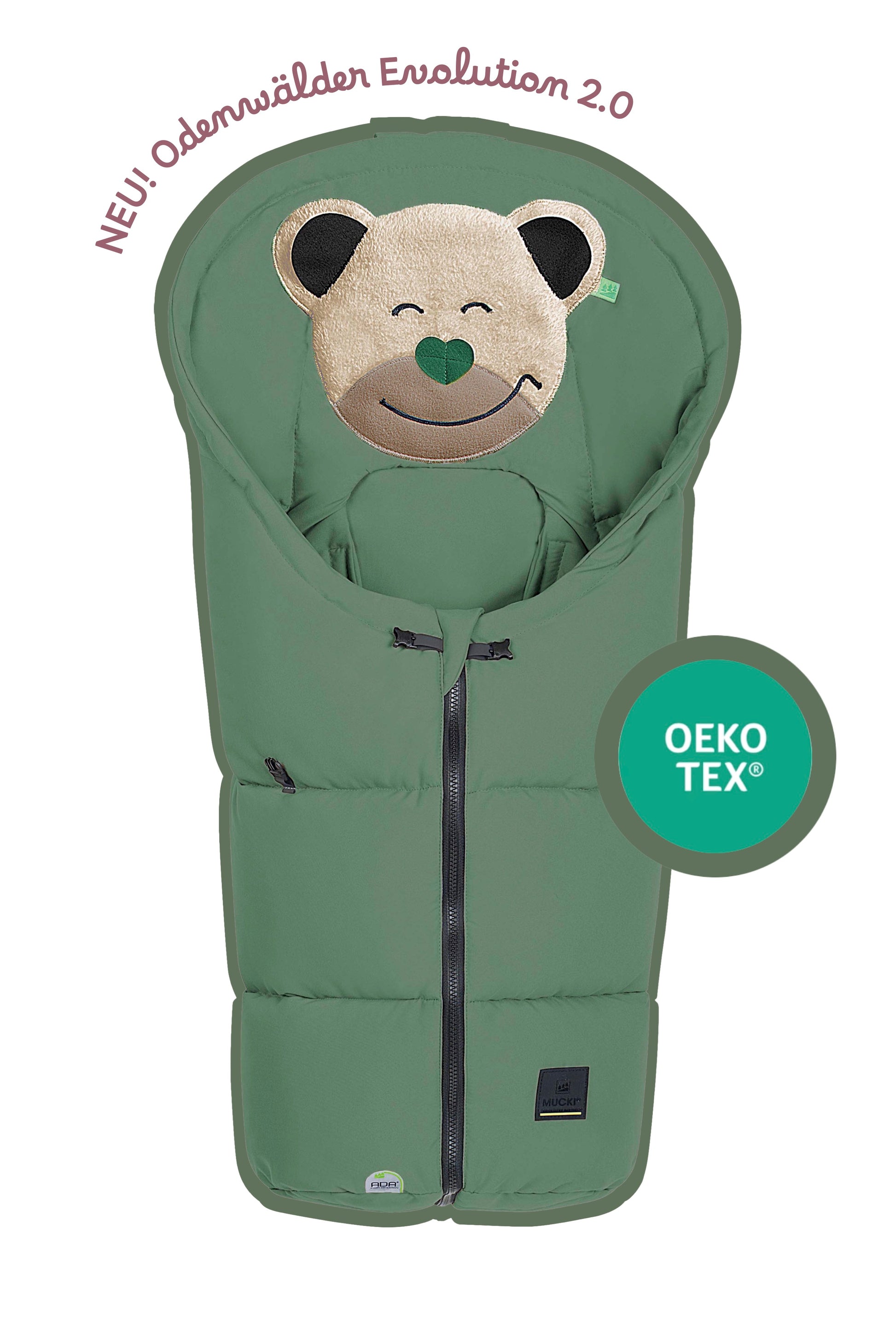 Fußsäckchen Mucki 2.0 in pine mit OEKO TEX Zertifikat