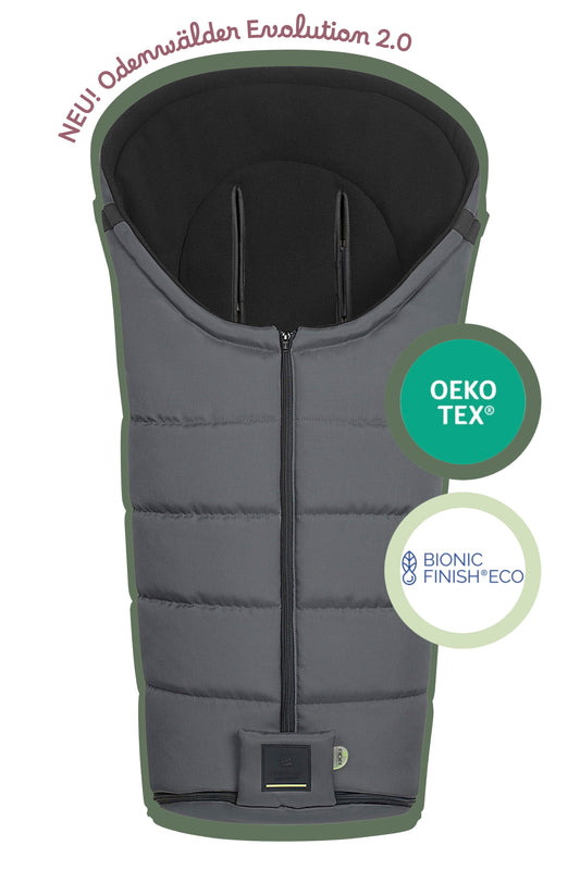 Fußsack Benno 2.0 in anthrazit für Kinderwagen Sportsitz für warme Spaziergänge