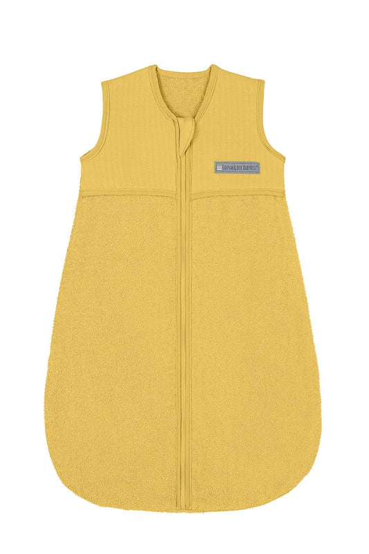 Frottee Schlafsack in mustard für heiße Sommernächte.