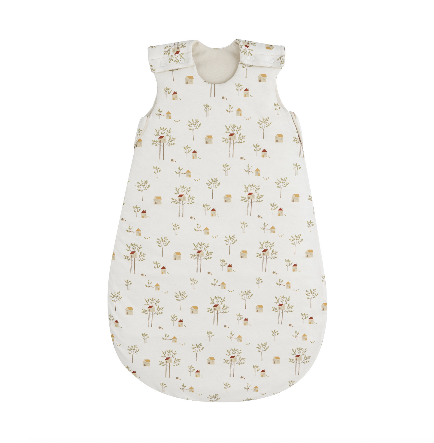 Ganzjahres mitwachsender Jersey-Schlafsack in Design treehouse wächst mit deinem Kind mit.