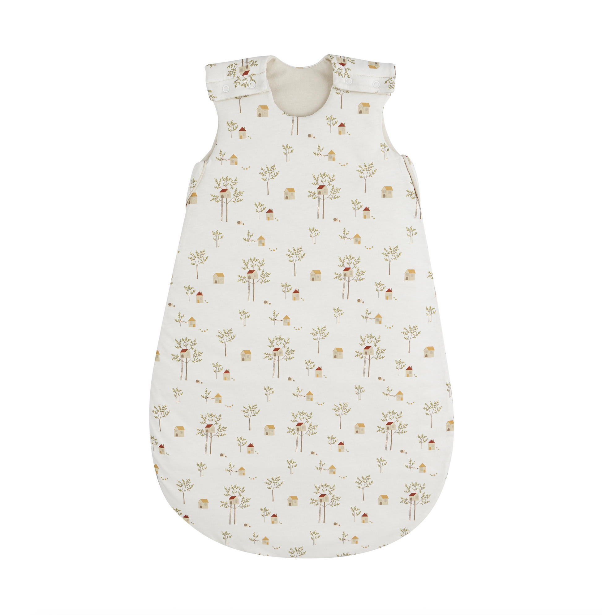 Ganzjahres mitwachsender Jersey-Schlafsack in Design treehouse wächst mit deinem Kind mit.