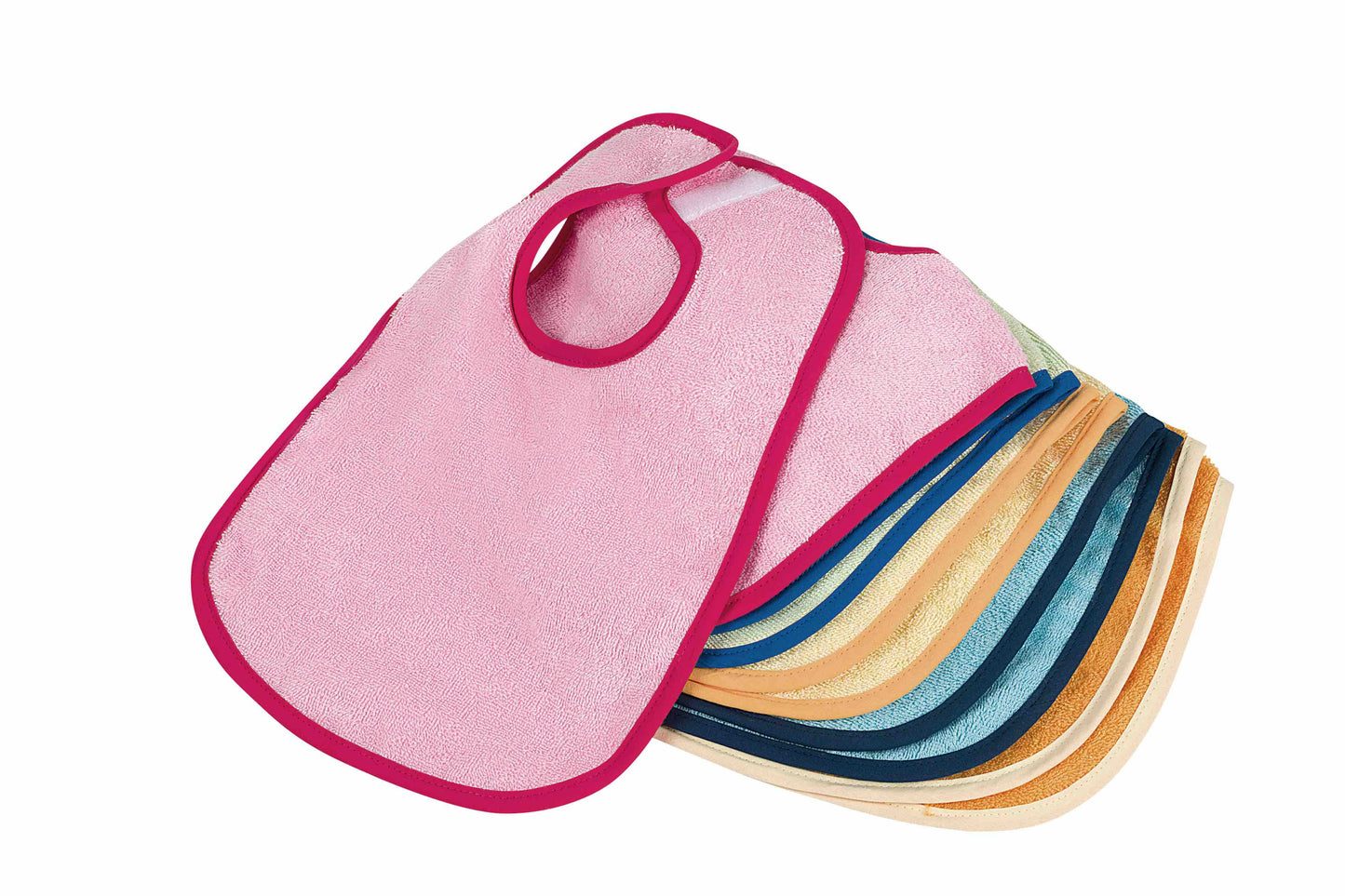 Terry cloth velcro bibs, PACK OF 10