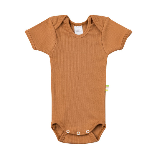 Organic Cotton Baby Body Kurzarm in Farbe amber für den täglichen Einsatz