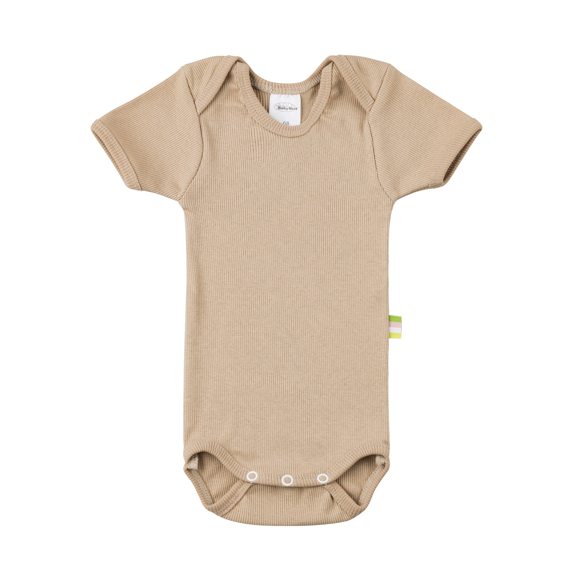 Organic Cotton Baby Body Kurzarm mit weichem Baumwoll Rib Stoff