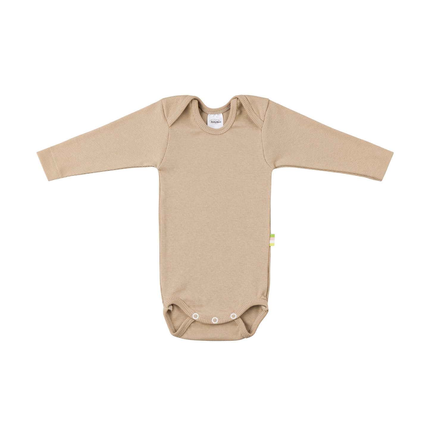 Organic Cotton Baby Body Langarm in cinnamon für den täglichen Einsatz und für zarte Babyhaut
