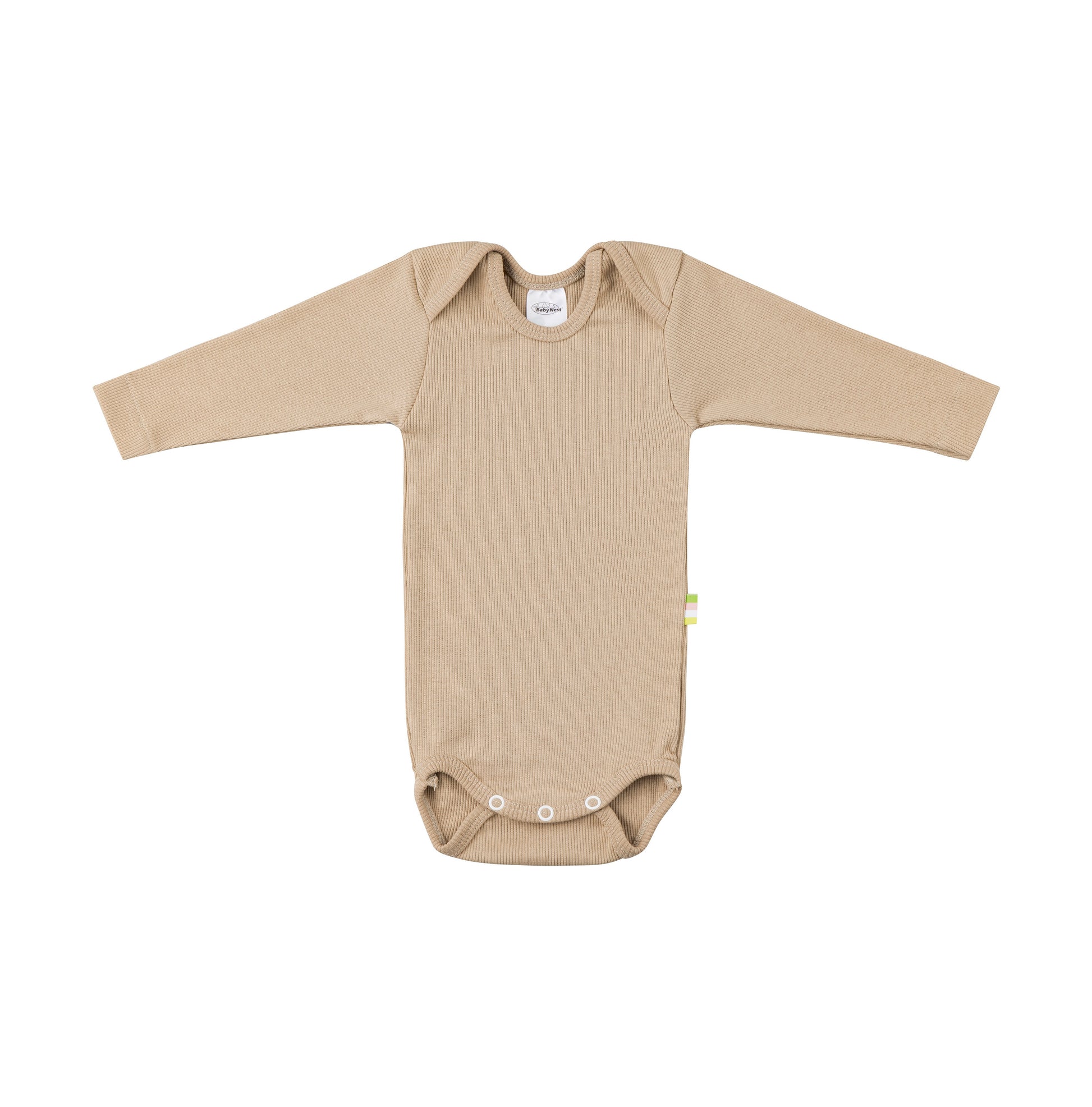 Organic Cotton Baby Body Langarm in cinnamon für den täglichen Einsatz und für zarte Babyhaut