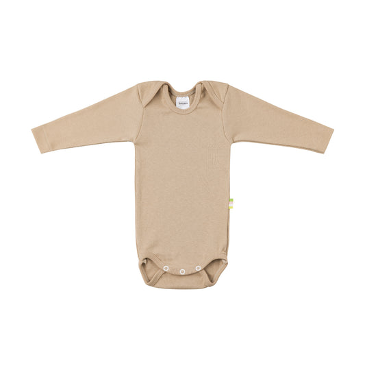 Organic Cotton Baby Body Langarm in cinnamon für den täglichen Einsatz und für zarte Babyhaut