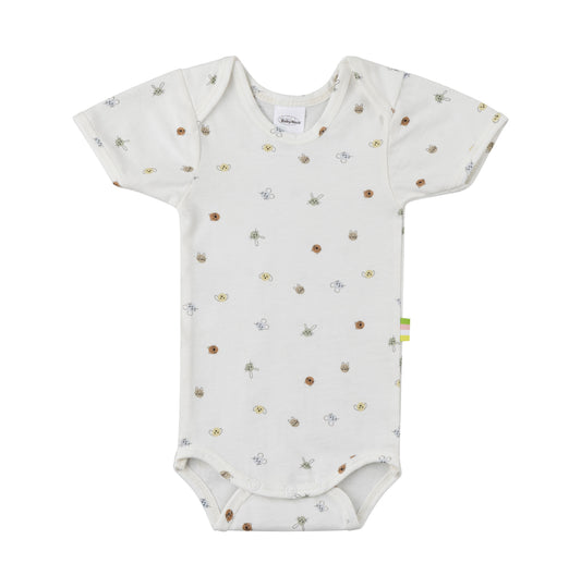 Organic Cotton Baby Body Kurzarm in Design snuggles für den täglichen Einsatz unter dem Schlafsack