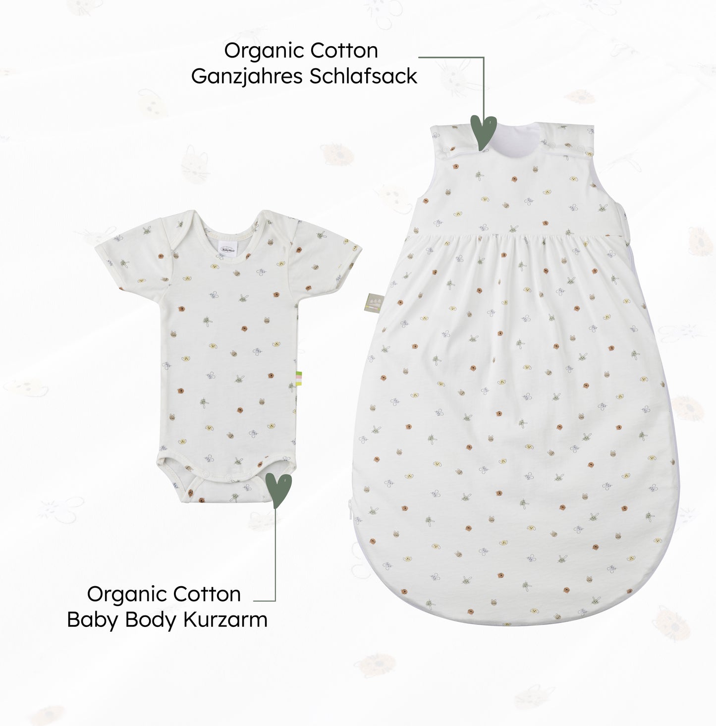 Bio-Sanft Bundle enthält einen Organic Cotton Ganzjahres Schlafsack und einen Baby Body kurzarm zum Sparpreis