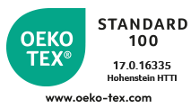OEKO-TEX Standard 100 zertifiziert: 17.0.16335 Hohenstein